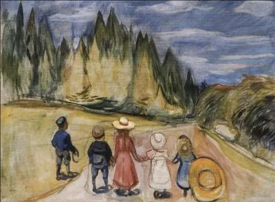 Qui a peint ce chemin sur cette toile intitulée "La forêt enchantée" ?