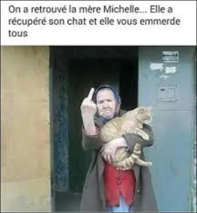 Allez facile, dans la comptine "C'est la mère Michel", lorsque cette dernière perd son chat, elle crie par la fenêtre "à qui le lui rendra", mais qui lui répond ?