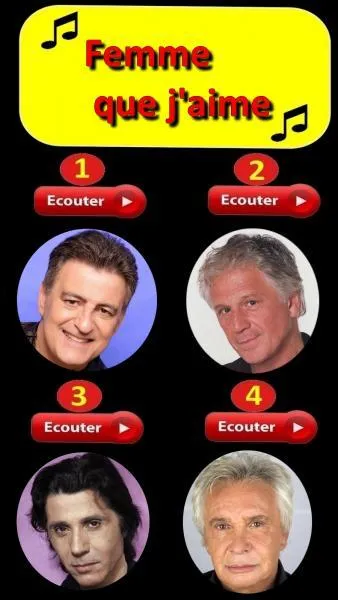 Sur quel bouton allez-vous appuyer pour écouter cette chanson ?