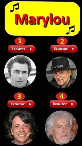 Sur quel bouton allez-vous appuyer pour écouter cette chanson ?