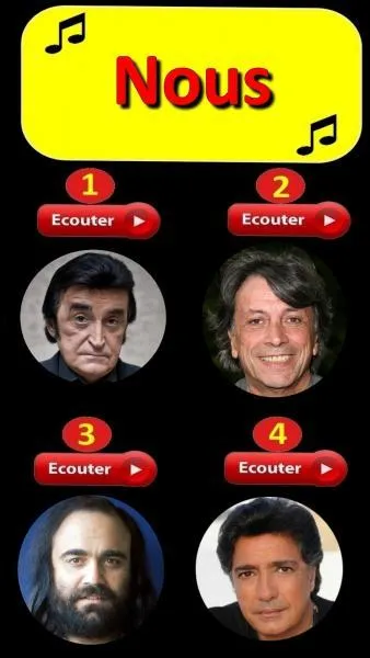 Sur quel bouton allez-vous appuyer pour écouter cette chanson ?