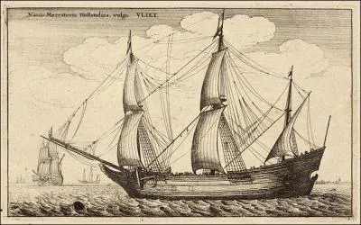 Bizarrement, ce joli bateau du XVIIe s. se nomme une "flûte", qui donna plus tard le "fly-boat" anglais ! "Ah bon ?", répondit l'écho de Roseline Bachelot...)