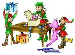 Qui aide le père noel à préparer les cadeaux ?