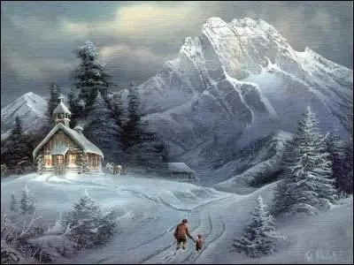 Que voyez-vous au pied de la montagne ?