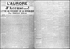 Le XXe siècle fut témoin de l'achèvement de l'affaire Dreyfus. Quel incommensurable polygraphe a conçu une lettre ouverte adressée à Félix Faure afin d'exprimer sa colère suite à l'acquittement d'un certain Esterhazy ?