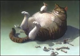 Quels animaux le chat met-il d'accord en les croquant tous deux dans une fable de La Fontaine ?