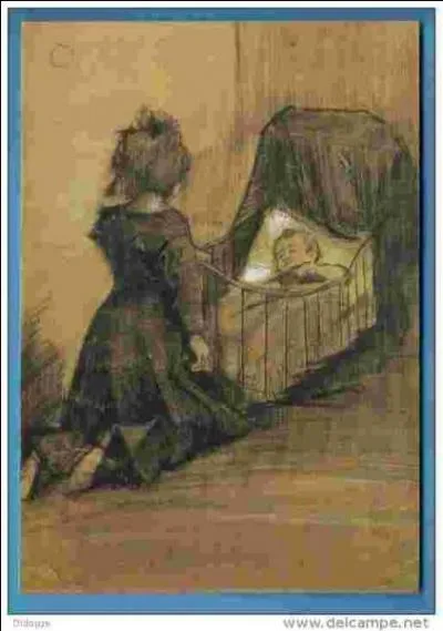 Qui a représenté cette fille près d'un berceau ?