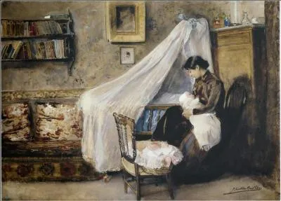 Qui est l'auteur de la toile intitulée "Premier enfant" ?