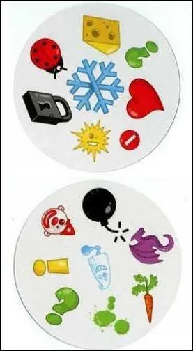 Retrouvez le symbole présent sur les deux cartes :