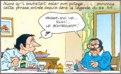 Comment s'appelle le personnage avec un pull bleu qui voulait simplement saler son potage (d'après l'image) ?