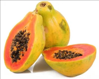 Encore un fruit qui peut peser plusieurs kilos. Ressemblant à un melon ou à un gros concombre, ce fruit ovoïde de couleur orange peut se déguster aussi bien crue que cuite. Quel est son nom ?