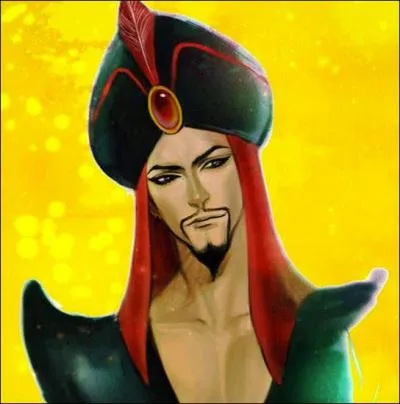 Voilà Jafar ! Il faut avouer qu'il a pas mal changé depuis la dernière fois. Moi-même, j'aurais eu du mal à le reconnaître. Le génie de la lampe a fait du bon travail. Le sultan, Aladdin et la princesse Jasmine en sont eux-mêmes impressionnés. Quel méchant Disney a existé avant lui ?