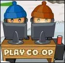 À quoi les fils des deux singes faisant une co-op sur l'écran d'accueil sont-ils reliés ?