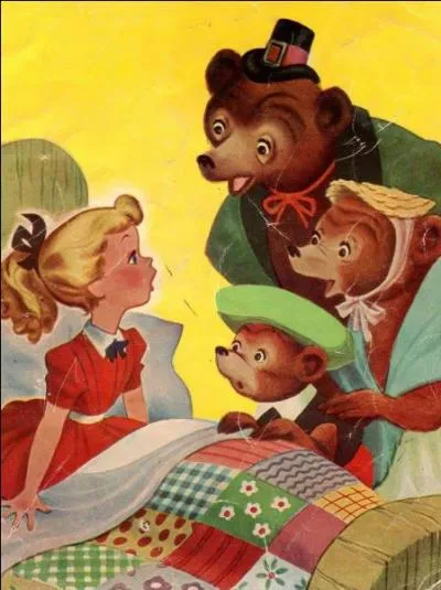 Comment réagit Boucle d'or lorsqu'elle aperçoit les ours ? (version des éditions Gründ)