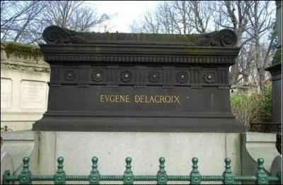 On peut se rendre sur la tombe d'Eugène Delacroix au cimetière du Père-Lachaise à Paris. Le tombeau de l'artiste est en quelle matière ?