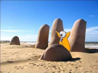 Notre ami aurait-il égaré quelque objet durant son périple en Uruguay ? Il se situe à Punta del Este où l'on peut admirer cette oeuvre bien singulière. Cependant la capitale de l'Uruguay est :