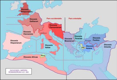 Quel empereur est à l'origine de la séparation Occident-Orient de l'Empire romain au IIIe siècle ?