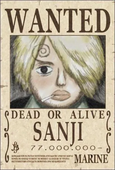 Pourquoi Sanji n'a-t-il pas de photo pour son avis de recherche ?