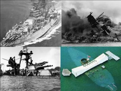 Construit en 1914, il ne participa pas à la 1e Guerre mondiale. Il fut le navire d'escorte de celui qui amena le président Wilson pour les négociations et la signature du traité de Versailles ! Actuellement, on peut encore le voir à Hawaï. Elvis Presley participa à la création de son mémorial.

Quel est ce navire (réponse 1 ou 2) ?
Quelle fut sa fin (réponse 3, 4 ou 5) ?