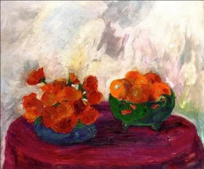 Qui a peint "Nature morte (oranges et fleurs jaunes) " ?