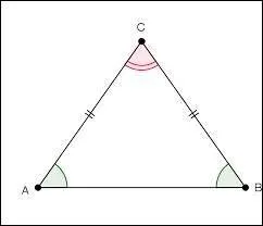 Dans un triangle rectangle, angle isocèle = ... degrés.