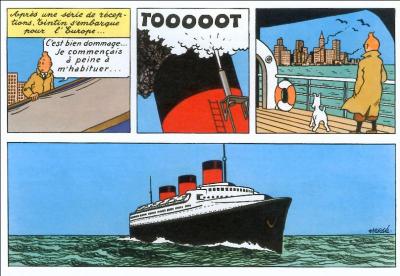 Un grand et célèbre paquebot ramène Tintin de New York après ses aventures ; lequel ?