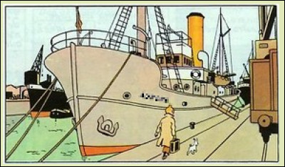Dans "L'Etoile mystérieuse", Tintin s'embarque pour le Pôle Nord dès le matin, sur -----. (Complétez ! )