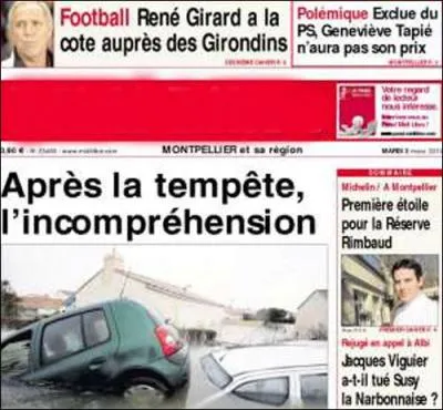 Quel journal, fondé en 1944, vous donnera les nouvelles quotidiennes si vous séjournez à Montpellier ?