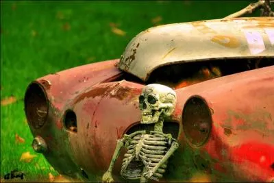 Ayant perdu le contrôle de mon véhicule en raison du verglas, celui-ci alla mourir très doucement ...