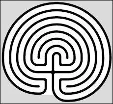 Quel est ce labyrinthe unicursal, dont le parcours, de l'entr&eacute;e au centre, ne compte pas d'impasse ?