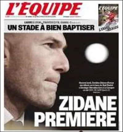 De quels débuts, l'Equipe nous parle-t-elle à propos de Zidane, samedi 9 janvier 2015 ?