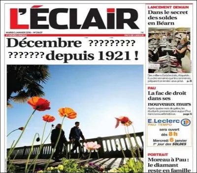 Pour quelle raison cette une, à propos du mois de décembre ? Complétez en place des points d'interrogation.