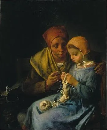 Qui a peint "La leçon de tricot" ?