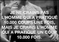 Agrandissez l'image ci-contre afin de lire attentivement cette citation. Selon vous, quel est ce fameux expert en arts martiaux l'ayant déclaré ?