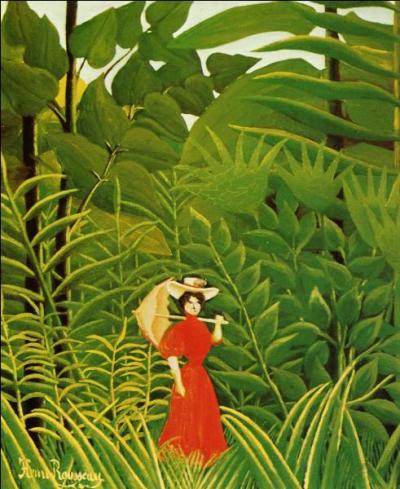 Qui a peint "Femme en rouge dans la forêt" ?