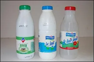 Parmi ces types de lait, lequel à un bouchon vert sur sa bouteille ?