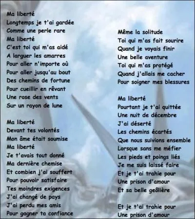 Pour l'amour d'une femme, il quitte sa chose la plus précieuse : Ma liberté. Mais quels sont les véritables mots de la fin de cette chanson de Moustaki et que Reggiani interprétera encore mieux ?