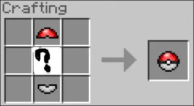 Quel objet commun à Minecraft est-il nécessaire pour créer une "pokeball" ?