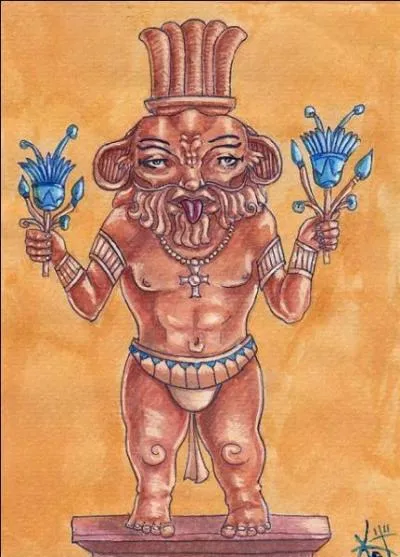 D'aspect repoussant, il est pourtant le dieu du foyer, bienfaiteur, protégeant des mauvais esprits. Qui est-il ?