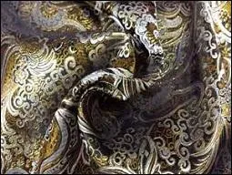 Le brocard est un lourd tissu de fils d'or et d'argent tram&eacute;s.