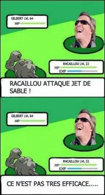 Un Gilbert Montagné sauvage apparaît ! Quel attaque Racaillou utilise-t-il alors ?