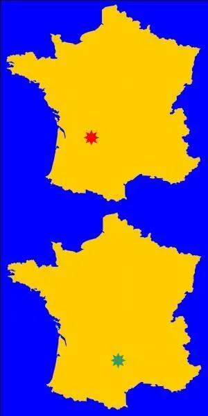 Quelle couleur est la plus proche de la ville de Périgueux ?