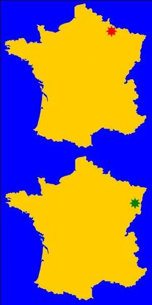 Quelle couleur est la plus proche de la ville de Sedan ?