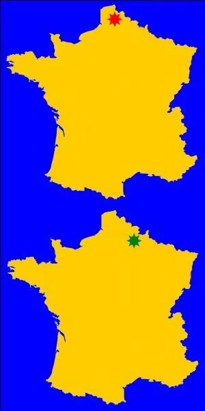 Quelle couleur est la plus proche de la ville de Béthune ?