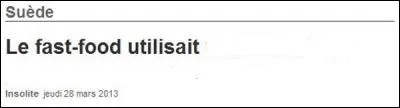 Cette une de Ouest-France relate un fait qui se serait d&eacute;roul&eacute; en Su&egrave;de :