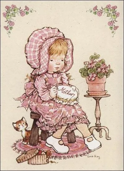 Pour qui la petite fille fait-elle cette broderie ?