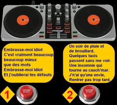 Claudine veut écouter une chanson de Bill baxter. Sur quel bouton allez-vous appuyer ?