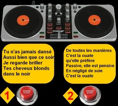 Laurent veut écouter une chanson de C. Jérôme. Sur quel bouton allez-vous appuyer ?