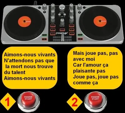 Claudine veut écouter une chanson de François Feldman. Sur quel bouton allez-vous appuyer ?