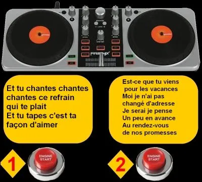 Lucien veut écouter une chanson du groupe "Début de soirée". Sur quel bouton allez-vous appuyer ?